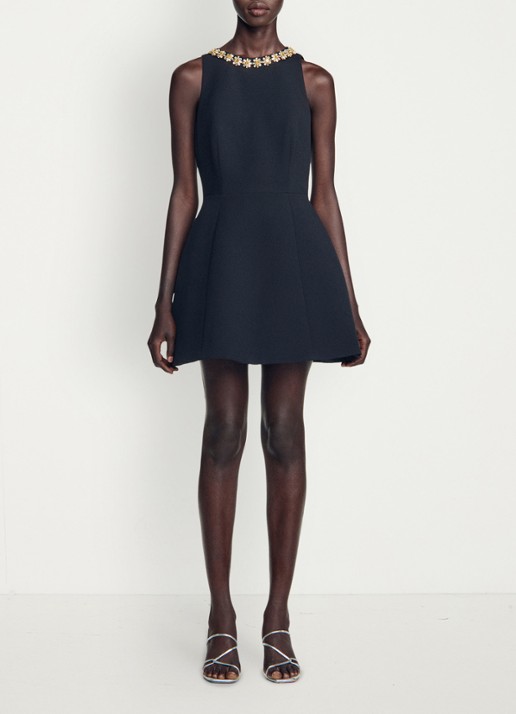 Sandro Mini jurk met strass - voorkant 3 zwart