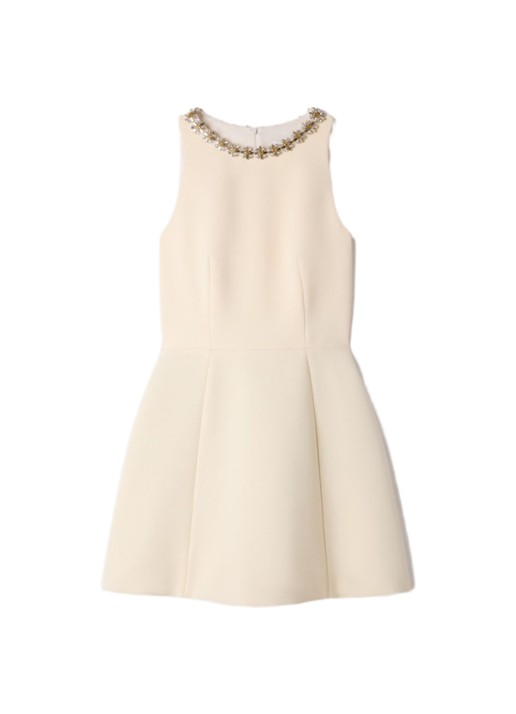 Sandro Mini jurk met strass - voorkant beige