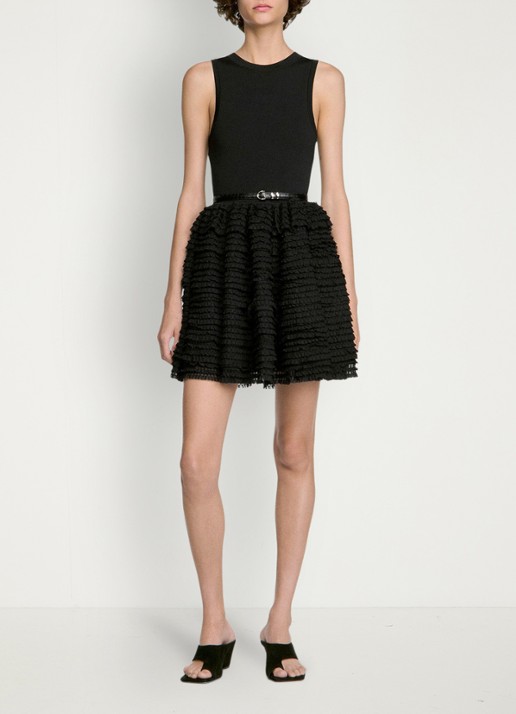 Sandro Mini jurk met volant - detail 2 zwart
