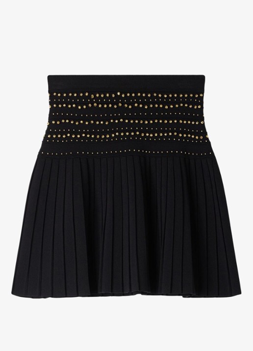 Sandro Mini rok met kwastjes - voorkant 5 zwart
