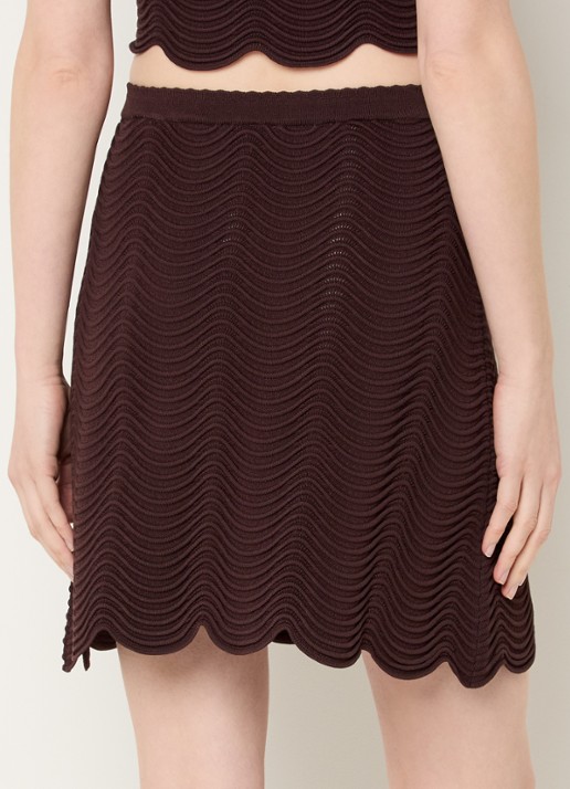 Sandro Mini rok met sierknopen - achterkant 4 donkerbruin