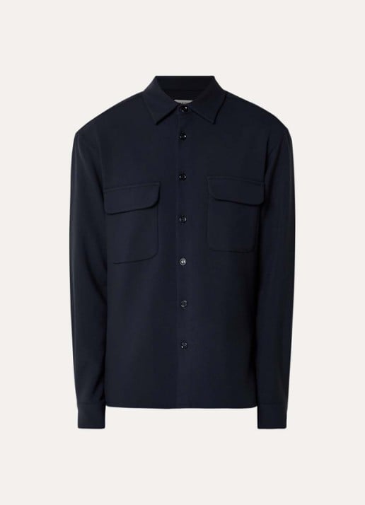 Sandro Overshirt met borstzakken - voorkant donkerblauw