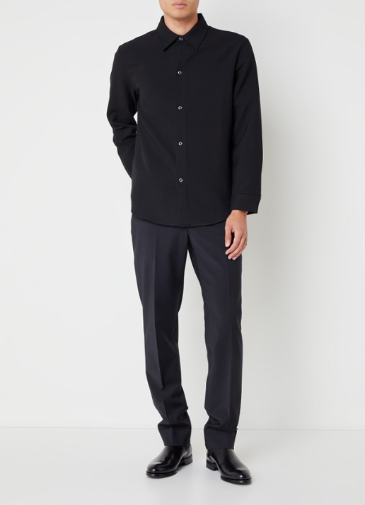 Sandro Overshirt met stretch - voorkant 4 zwart