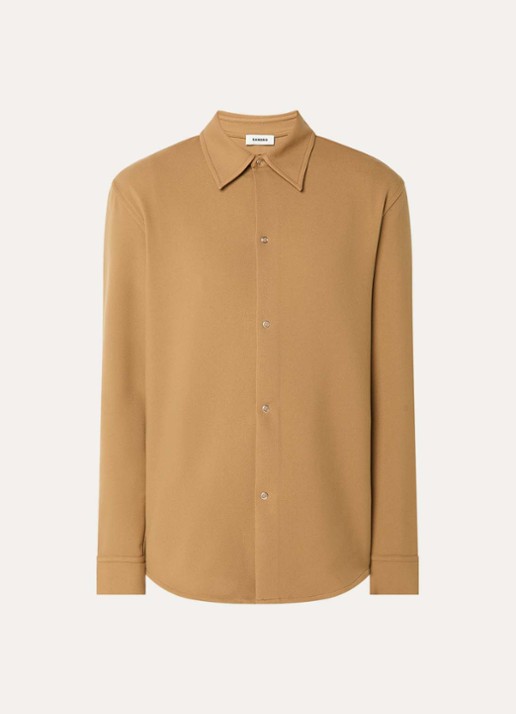 Sandro Overshirt met stretch - voorkant 2 camel