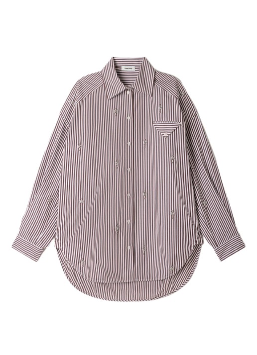 Sandro Oversized blouse met streepprint