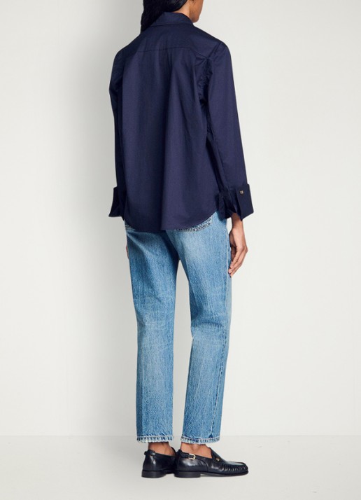 Sandro Oversized blouse met stretch - achterkant 5 blauw