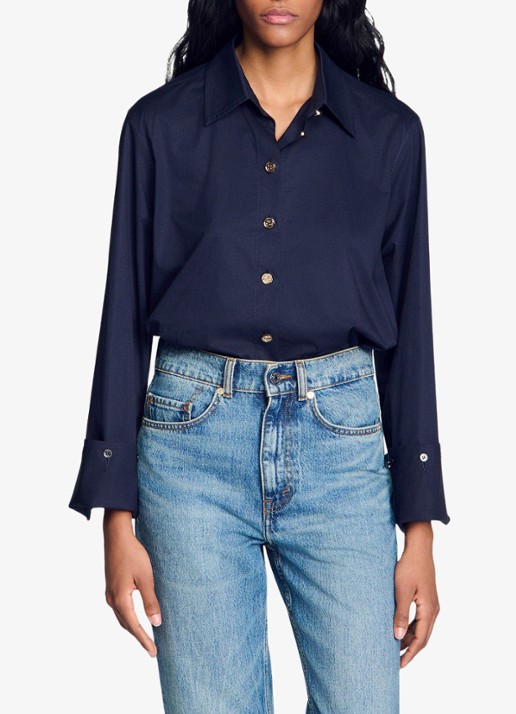 Sandro Oversized blouse met stretch