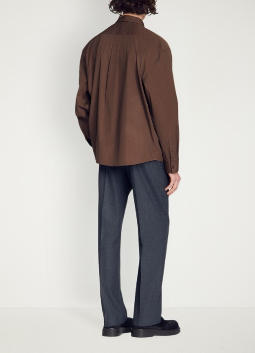 Sandro Oversized fit overhemd met borstzak - achterkant bruin