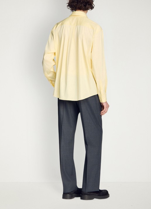 Sandro Oversized fit overhemd met borstzak - achterkant 6 geel