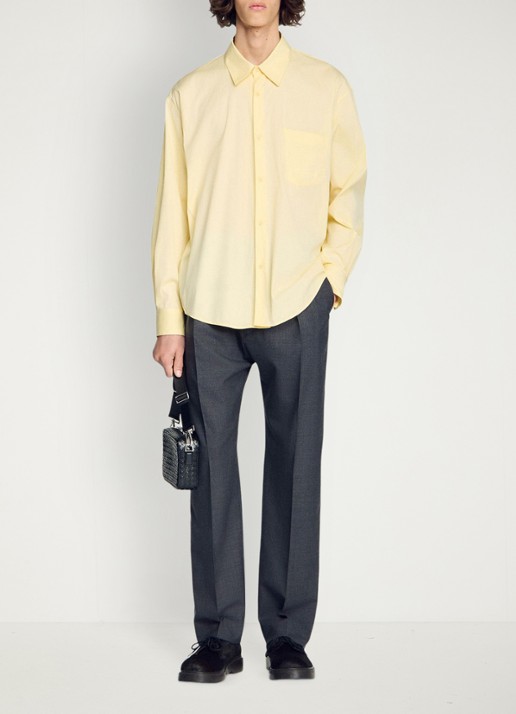 Sandro Oversized fit overhemd met borstzak - detail 5 geel