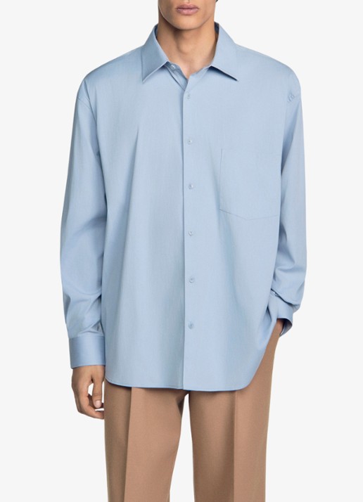 Sandro Oversized fit overhemd met borstzak - detail 3 blauwgrijs