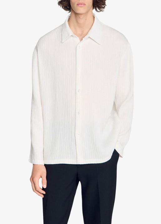 Sandro Oversized fit overhemd met structuur