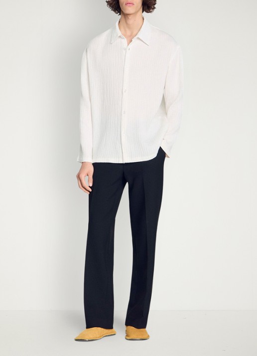 Sandro Oversized fit overhemd met structuur - detail 2 wit