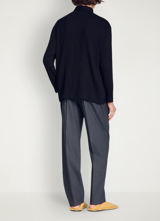 Sandro Oversized fit overhemd met structuur - achterkant 3 zwart
