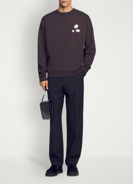 Sandro Oversized sweater met logo - detail 4 chocoladebruin