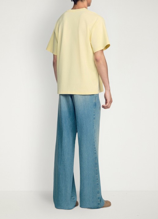 Sandro Oversized T-shirt met ronde hals - achterkant lichtgeel