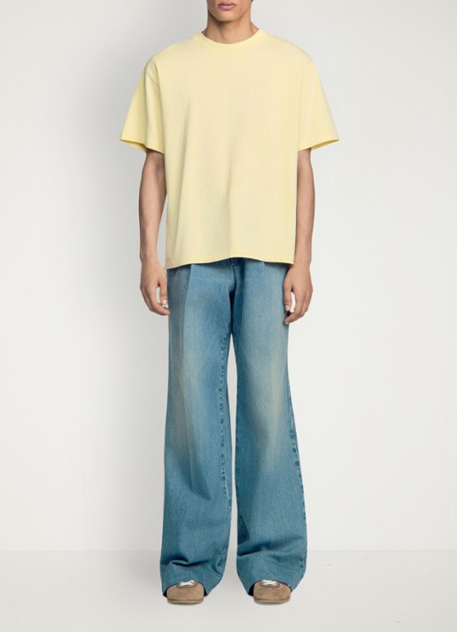 Sandro Oversized T-shirt met ronde hals - voorkant 6 lichtgeel