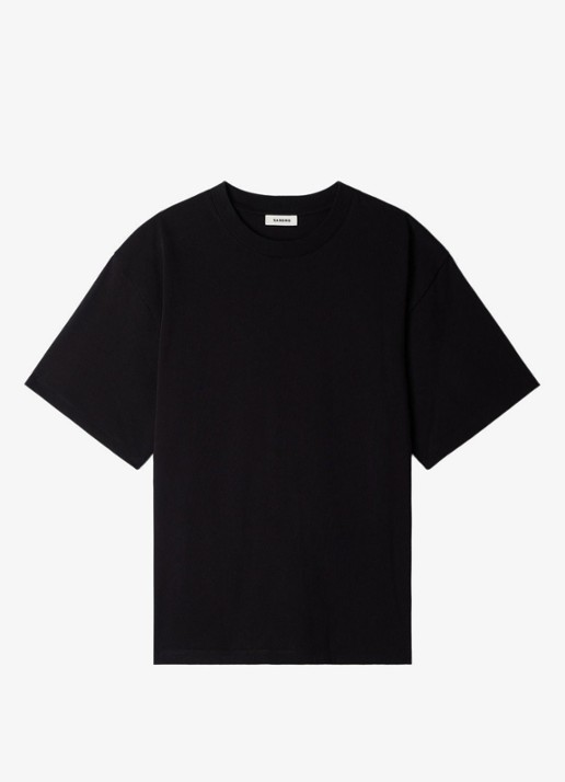 Sandro Oversized T-shirt met ronde hals - voorkant zwart