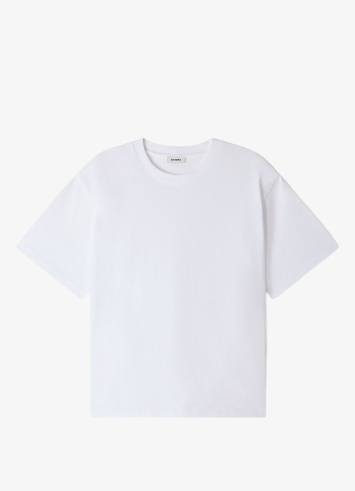 Sandro Oversized T-shirt met ronde hals - voorkant wit
