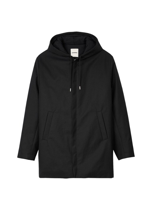 Sandro Parka in wolblend met steekzakken - voorkant 5 zwart
