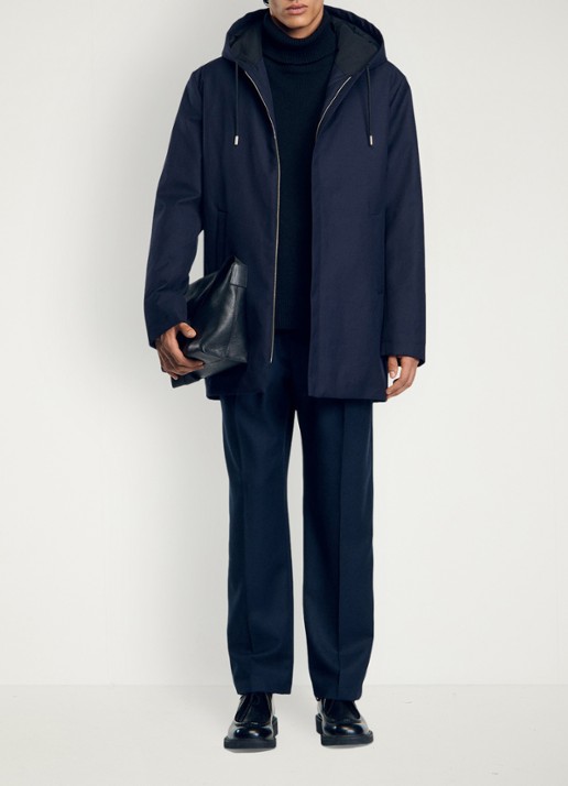 Sandro Parka in wolblend met steekzakken - voorkant 6 donkerblauw