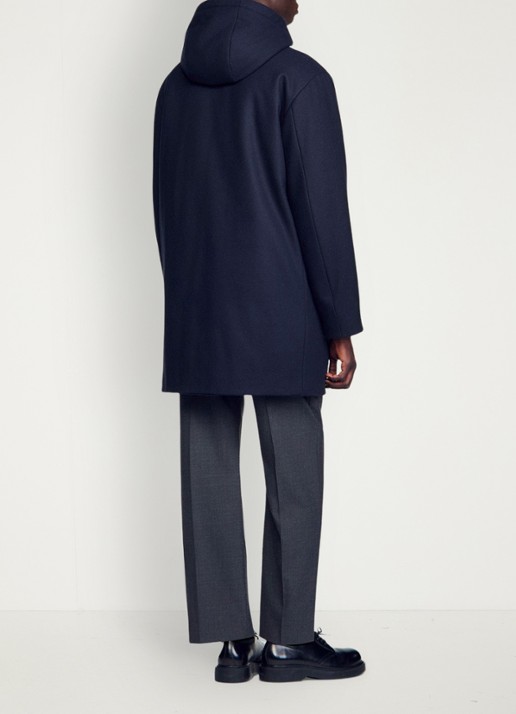 Sandro Parka in wolblend - achterkant donkerblauw