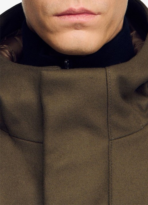 Sandro Parka in wolblend - detail 3 taupe