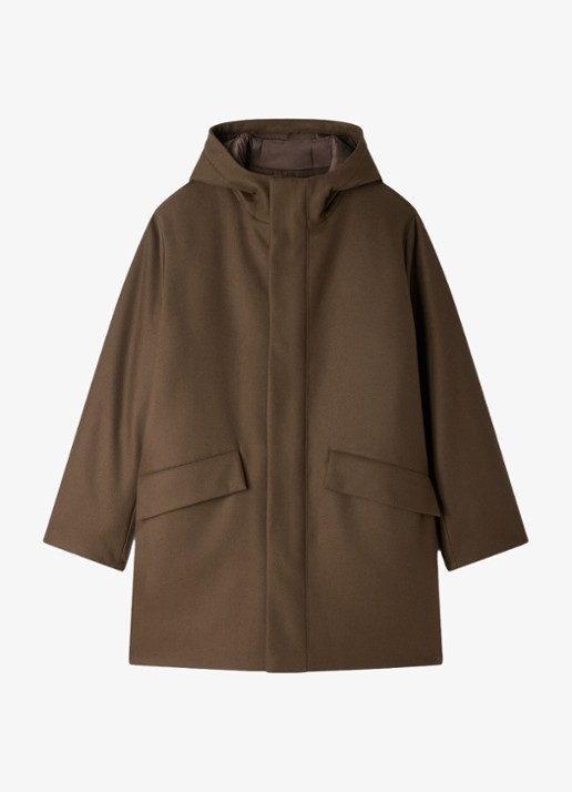 Sandro Parka in wolblend - voorkant 4 taupe
