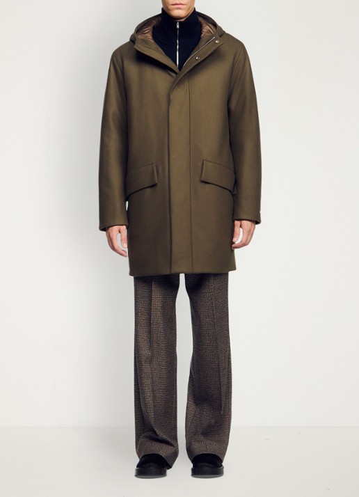 Sandro Parka in wolblend - voorkant 5 taupe