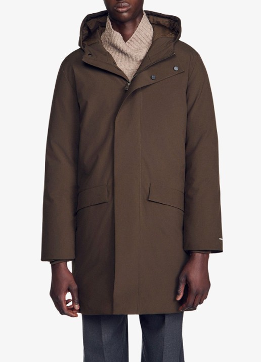 Sandro Parka met klepzakken - detail taupe