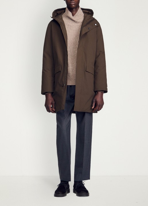 Sandro Parka met klepzakken - detail 2 taupe