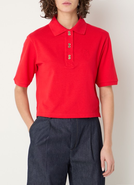 Sandro Polo van piquékatoen met logoborduring