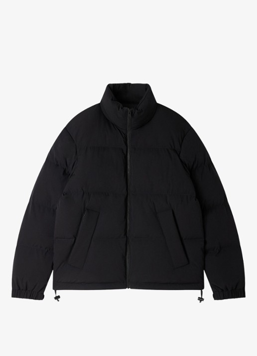 Sandro Puffer jas met logo - voorkant 2 zwart