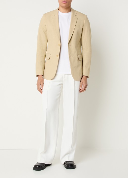 Sandro Regular fit colbert in linnenblend met klepzakken - voorkant 3 khaki