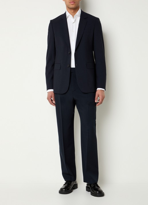 Sandro Regular fit colbert met klepzakken - voorkant 2 donkerblauw