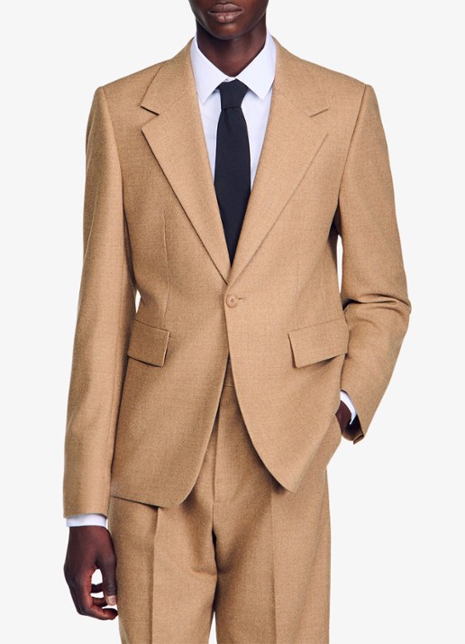 Sandro Regular fit colbert met klepzakken - detail 3 beige
