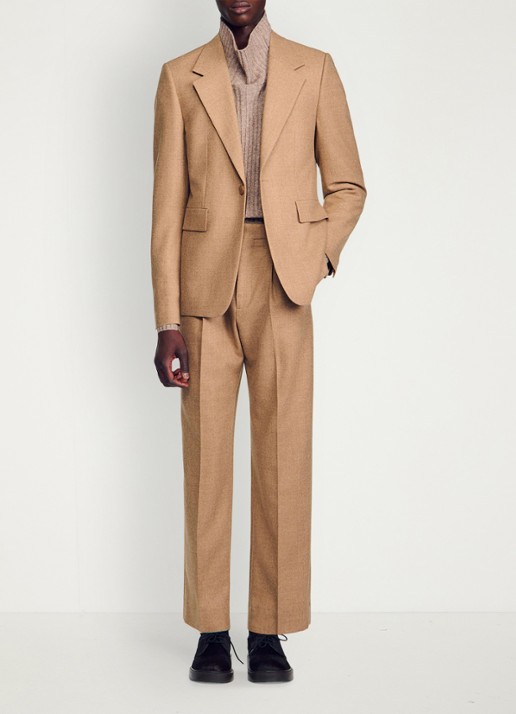 Sandro Regular fit colbert met klepzakken - detail 4 beige