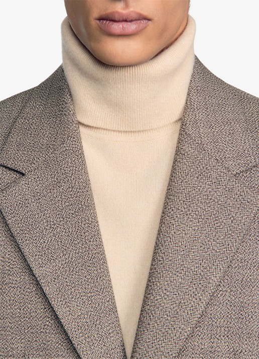 Sandro Regular fit colbert van scheerwol - detail 2 brown / bruin