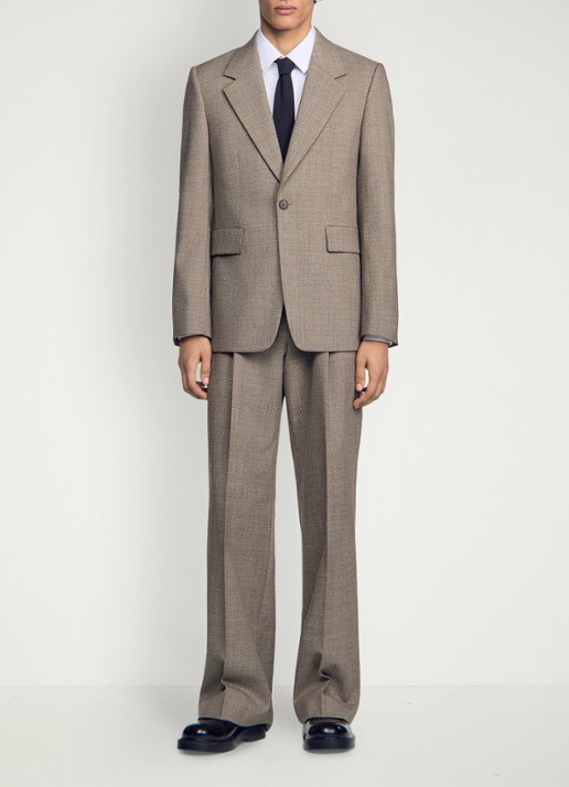 Sandro Regular fit colbert van scheerwol - detail 4 brown / bruin