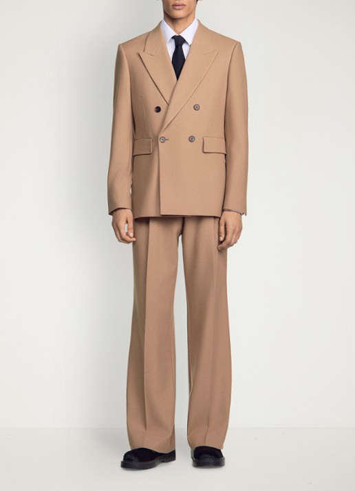 Sandro Regular fit colbert van wol met klepzakken - detail 4 camel