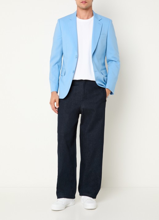 Sandro Regular fit colbert van wol  - voorkant 2 lichtblauw