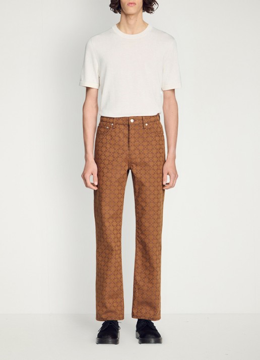 Sandro Regular fit jeans met gekleurde wassing en ruitdessin - detail 3 camel