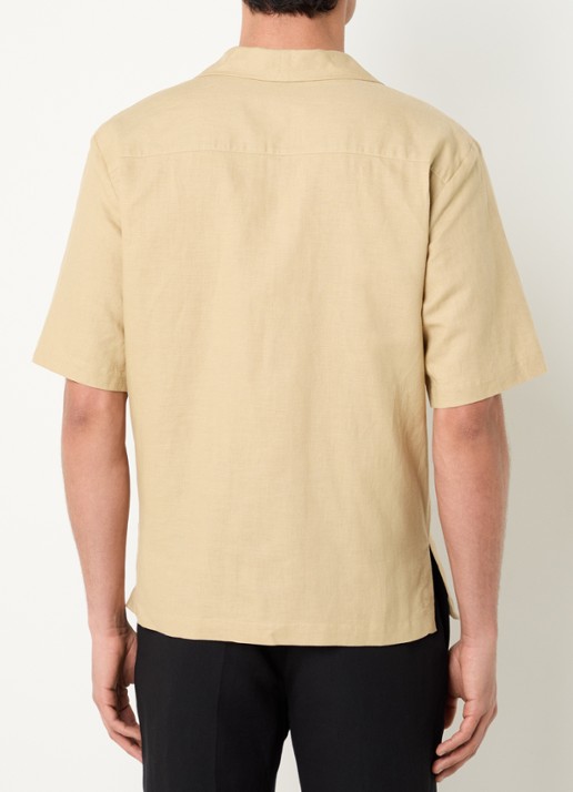 Sandro Regular fit overhemd in linnenblend - achterkant 2 beige
