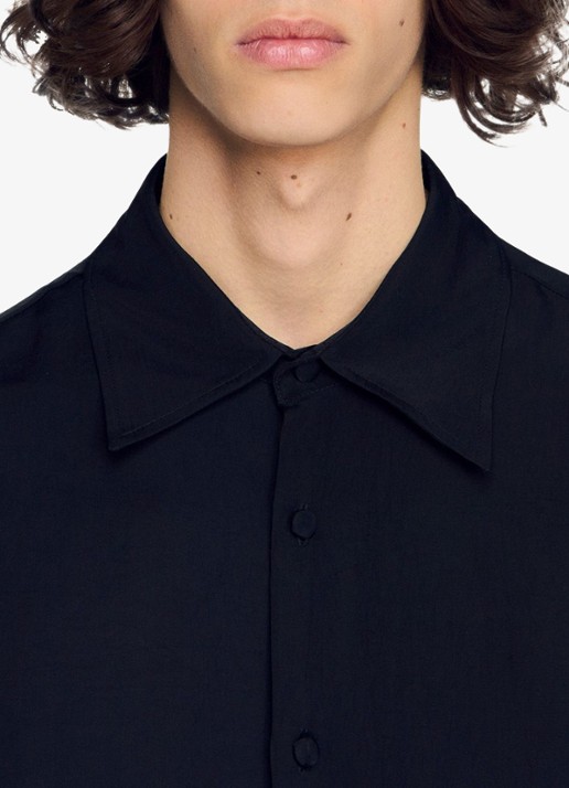 Sandro Regular fit overhemd met plooien - detail 4 zwart