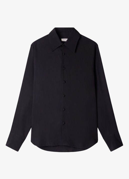 Sandro Regular fit overhemd met plooien - voorkant 5 zwart
