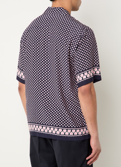Sandro Regular fit overhemd met print - achterkant donkerblauw