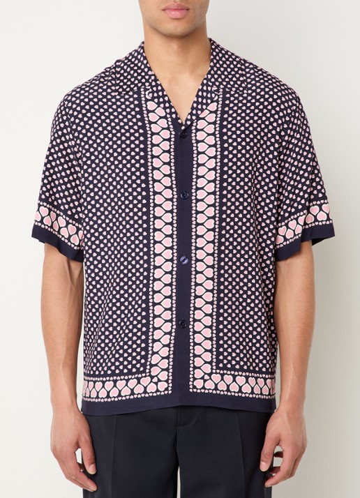 Sandro Regular fit overhemd met print - detail 4 donkerblauw