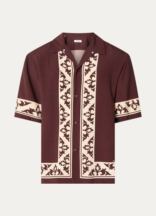 Sandro Regular fit overhemd met print - voorkant 3 bruin