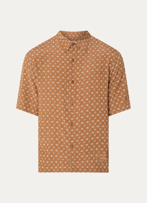 Sandro Regular fit overhemd met print - voorkant 3 bruin