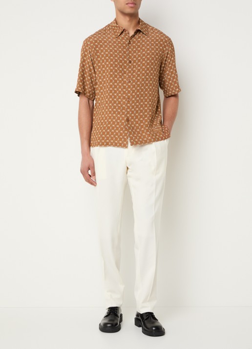 Sandro Regular fit overhemd met print - voorkant 4 bruin